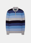 Towbridge Stripe 1/4 Zip Jumper in Dove