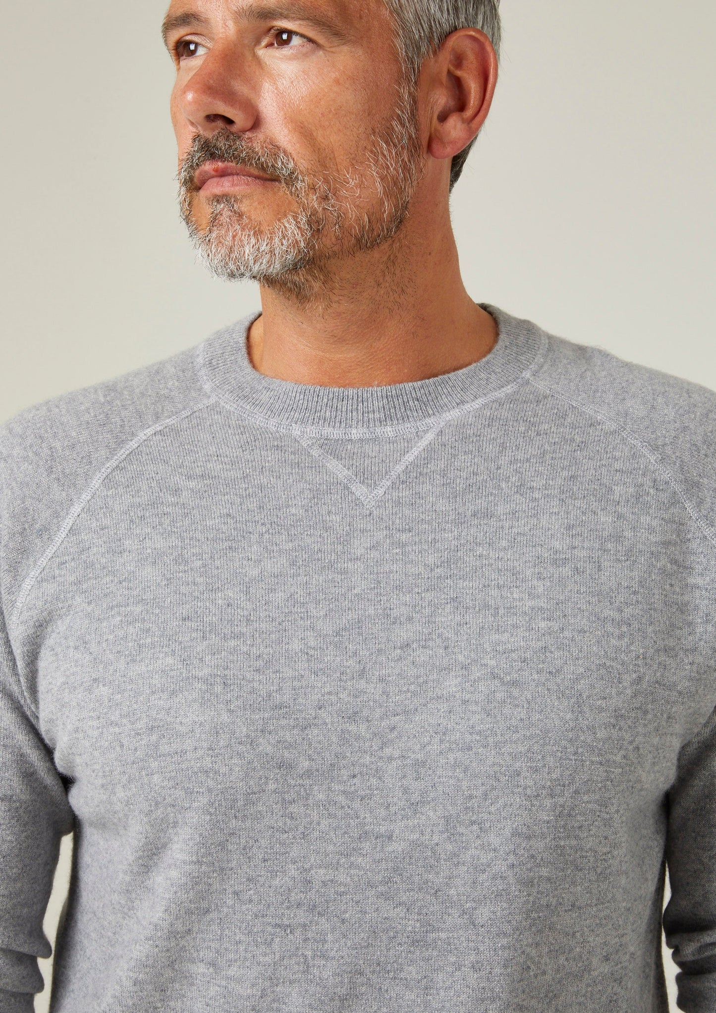 Assington Cashmere Light Grey Mix Sweatshirt - Regular Fit