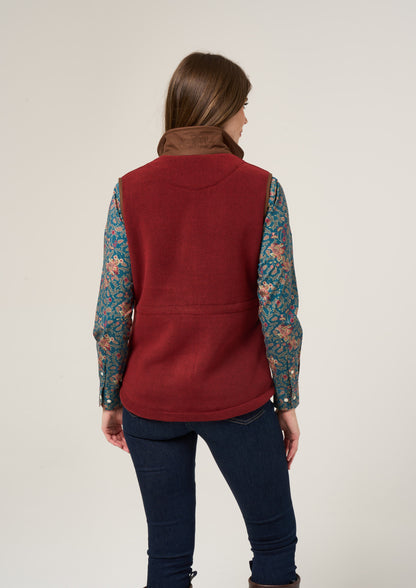 Aylsham Ladies Fleece Gilet In Bloodstone 