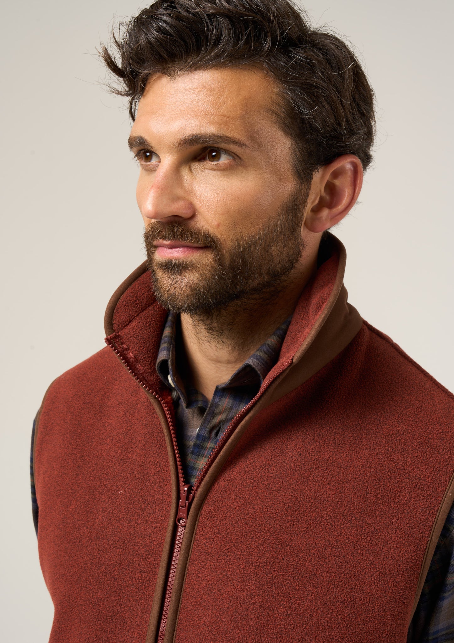 Aylsham Men's Fleece Gilet In Rust