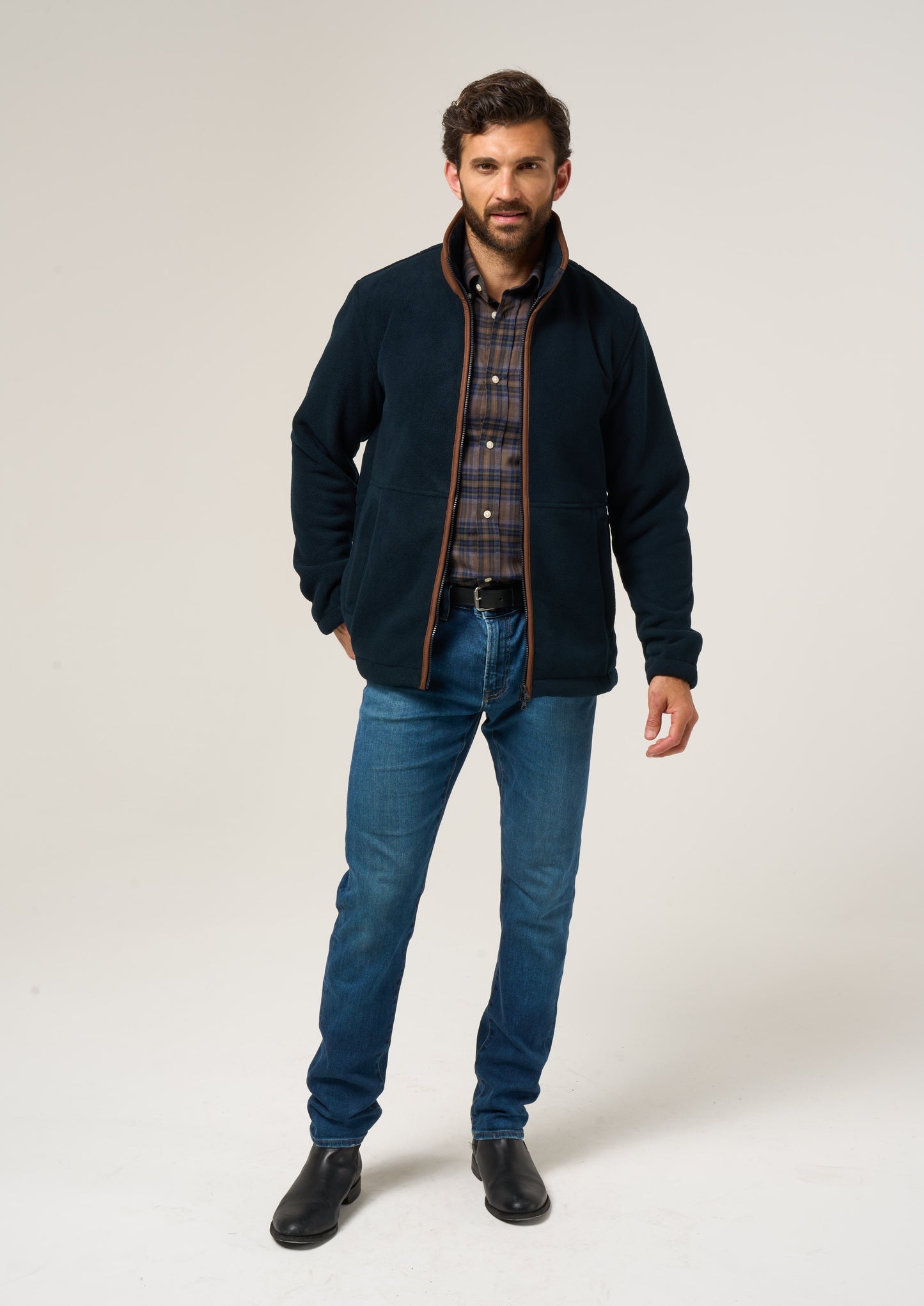 Aylsham Men's Fleece Jacket In Dark Navy