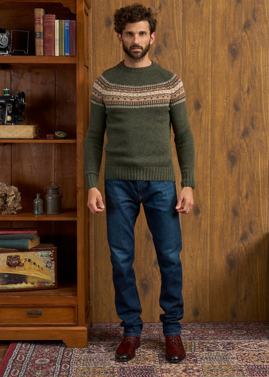 Buckie Shetland Fair Isle Yolk Crew Neck