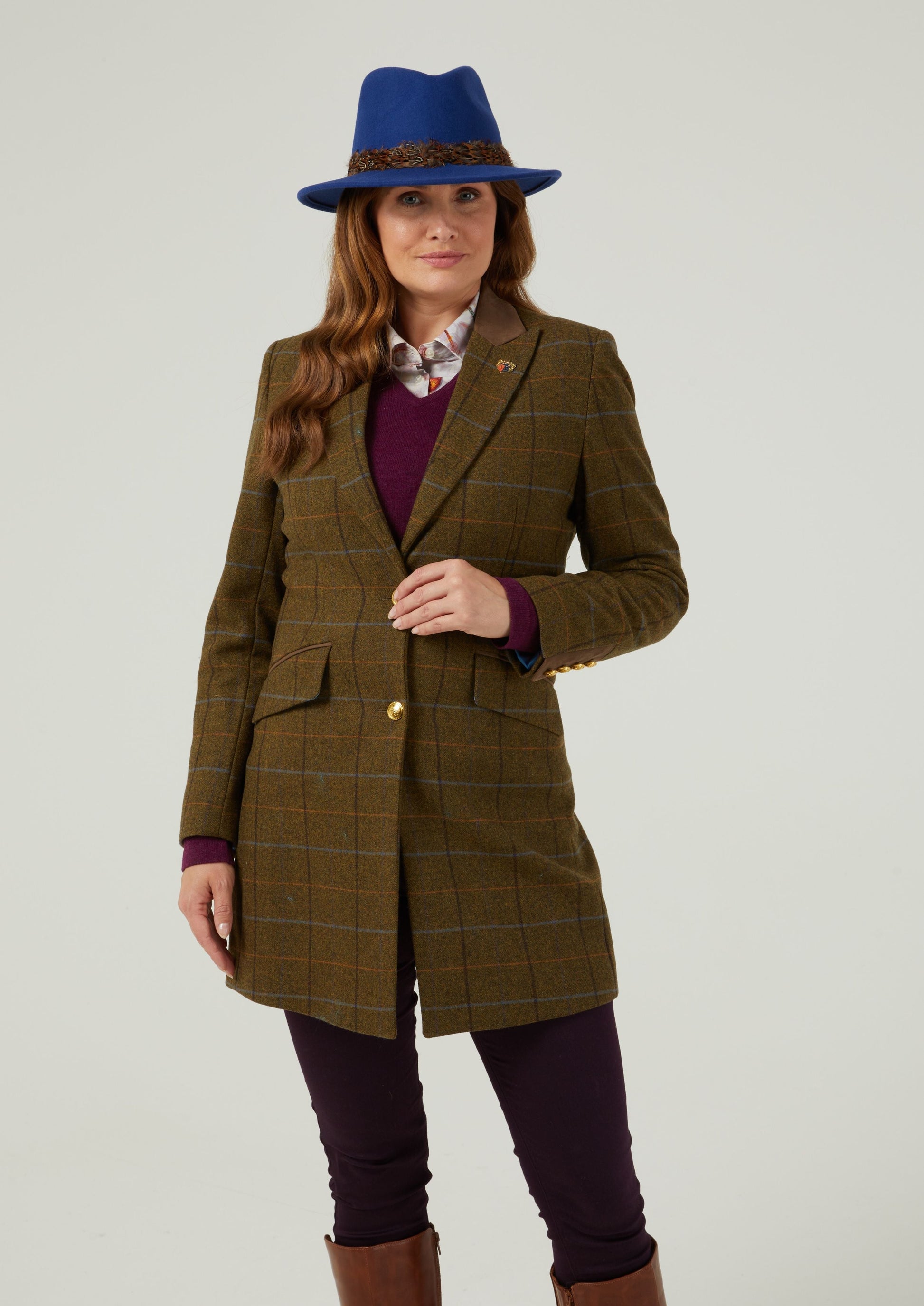 Combrook Ladies Mid-Thigh Coat In Hazel 