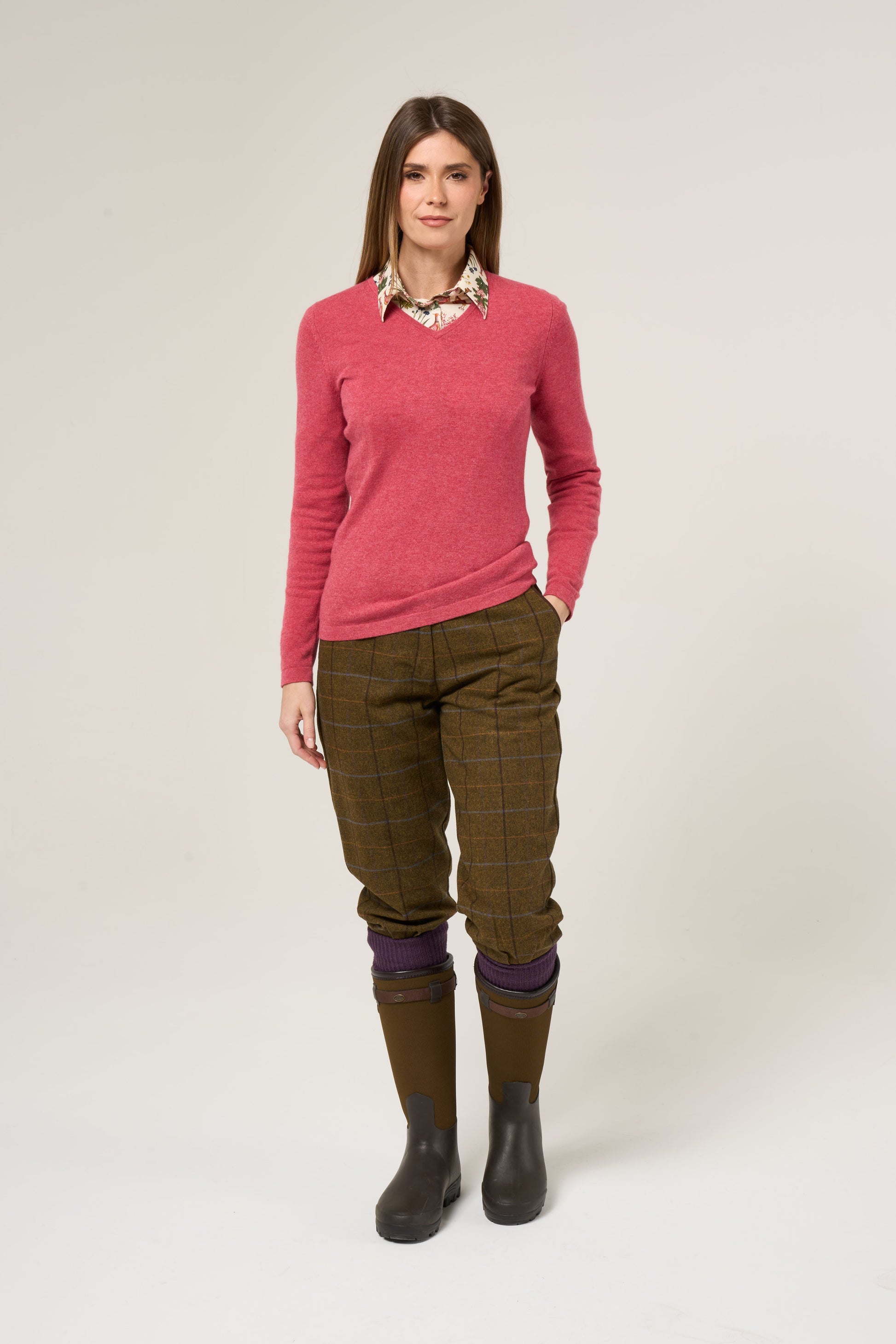 Combrook Ladies Tweed Breeks In Hazel