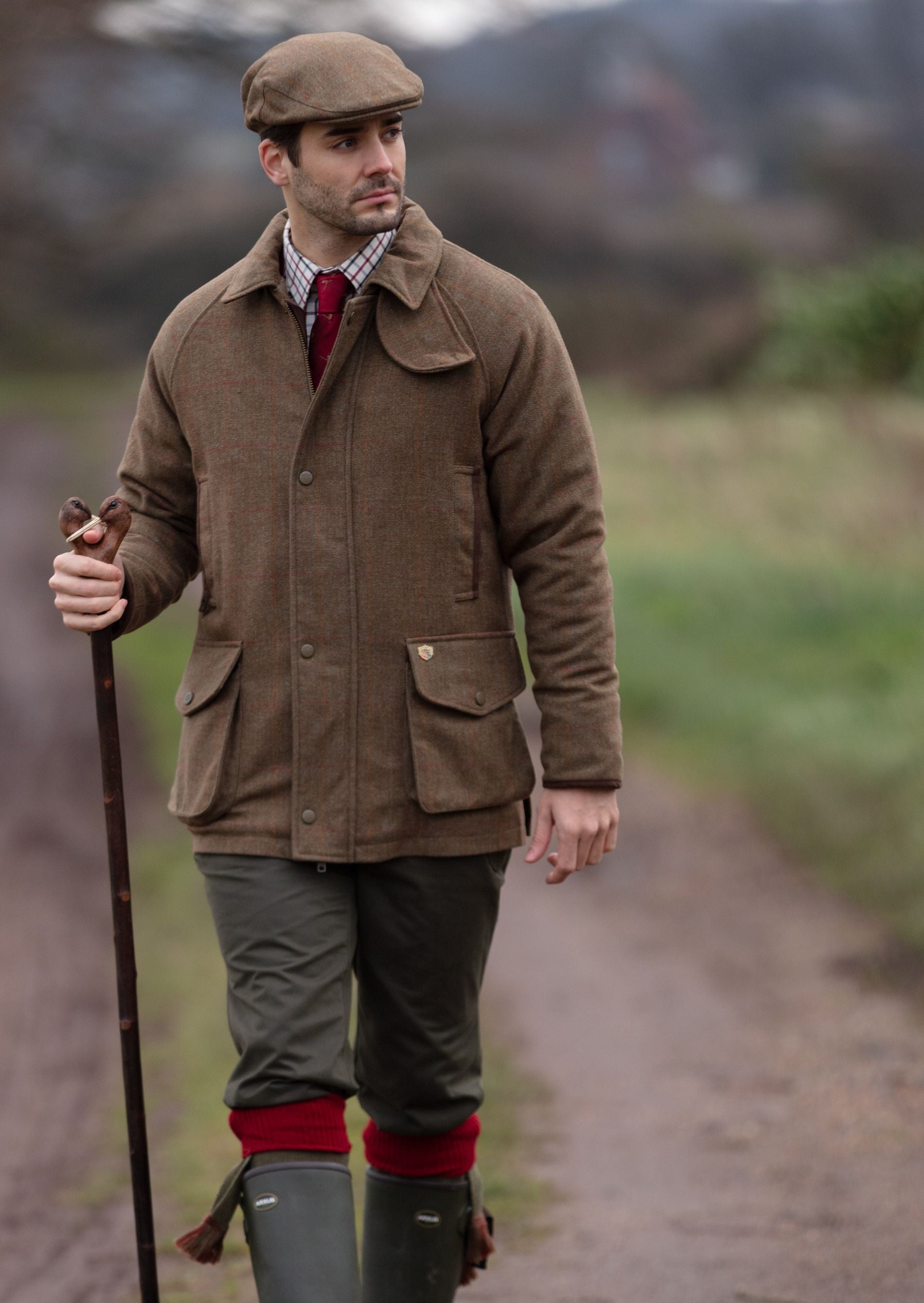 Combrook Men's Tweed Shooting Field Coat In Hawthorn