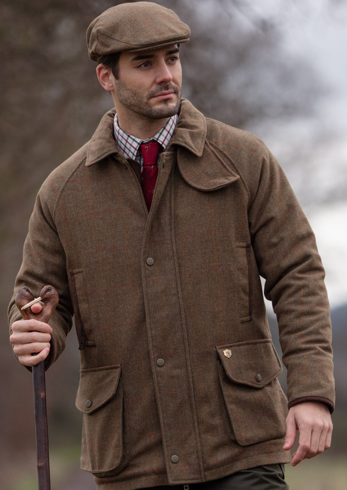 Combrook Men's Tweed Shooting Field Coat In Hawthorn