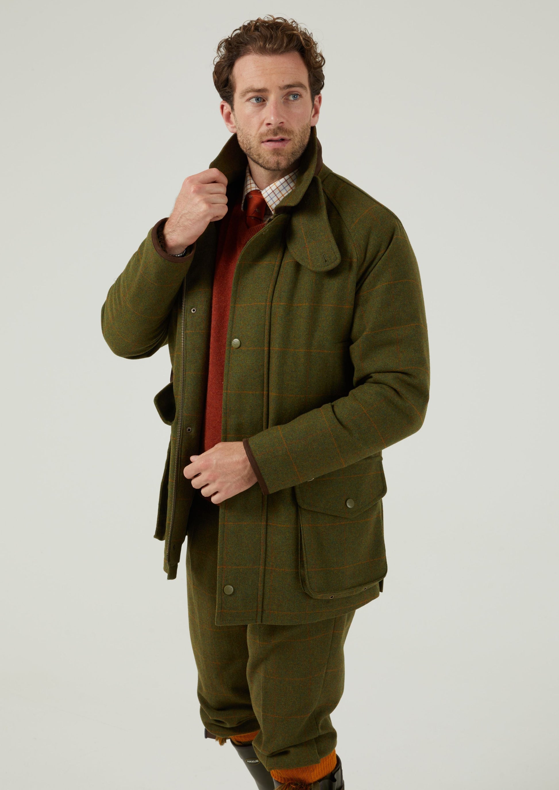 Combrook Men's Waterproof Tweed Coat In Maple