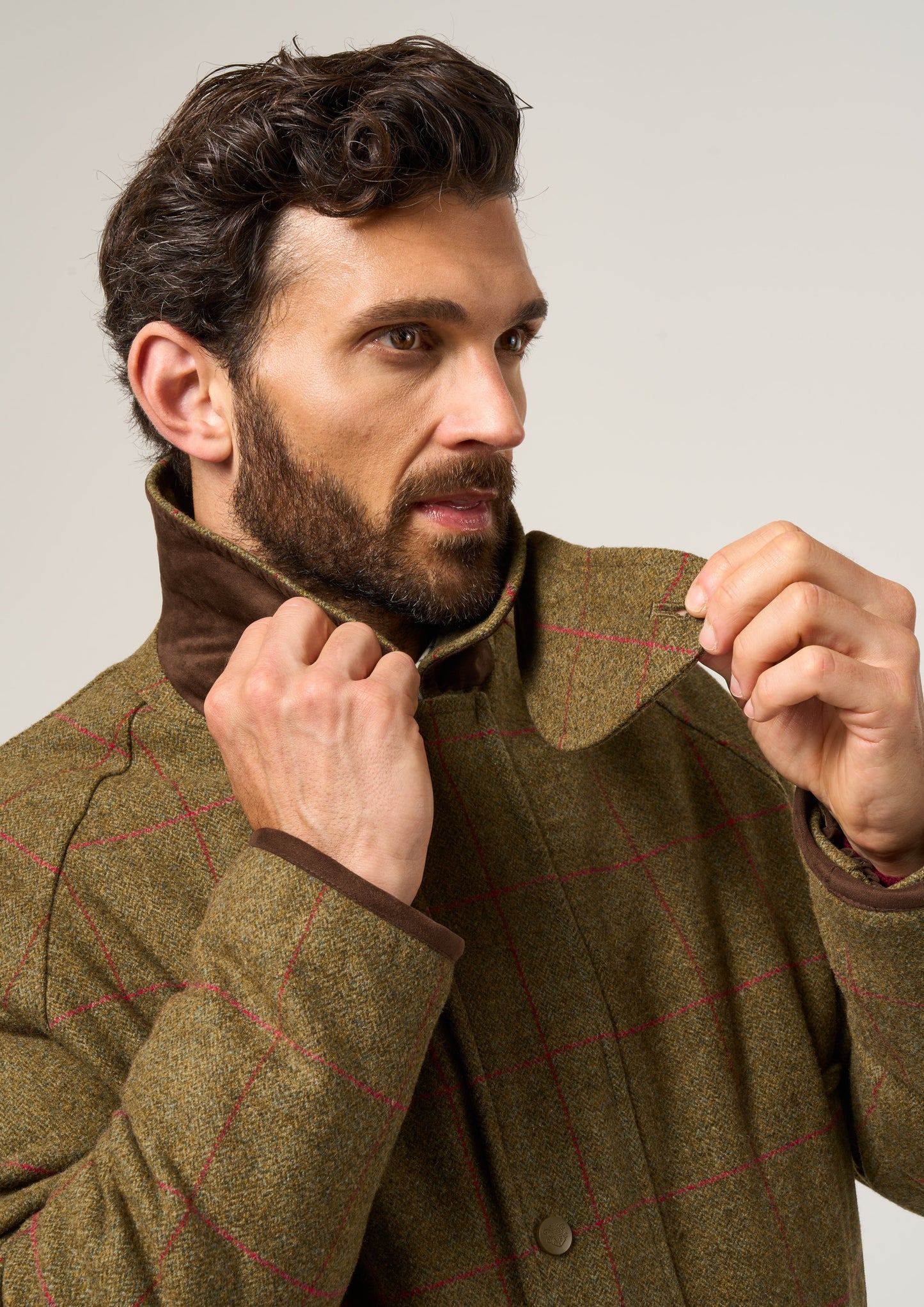 Combrook Men's Waterproof Tweed Coat In Sage