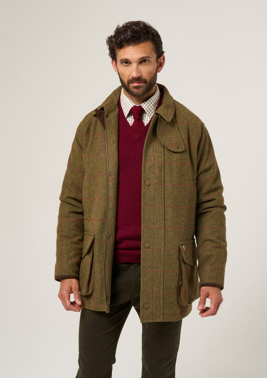 Combrook Men's Waterproof Tweed Coat In Sage