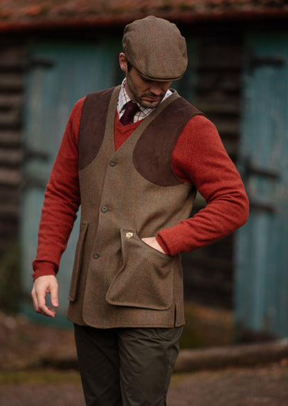 Combrook Men's Tweed Shooting Waistcoat in Hawthorn