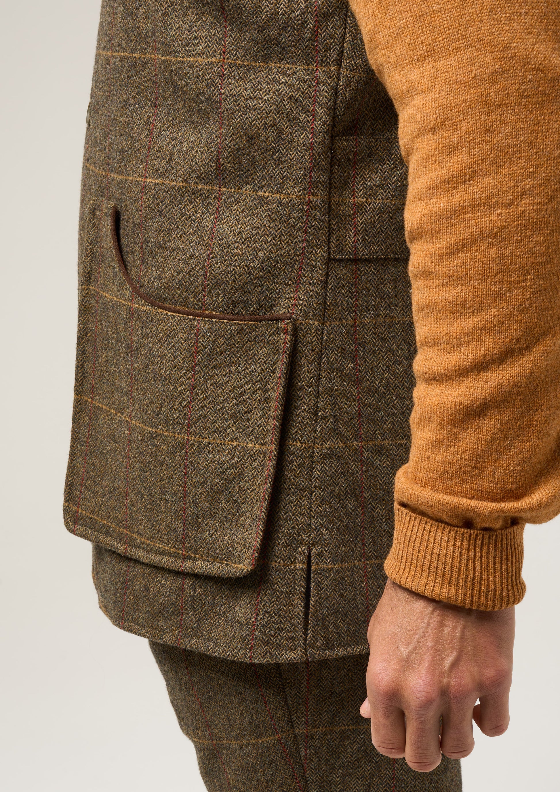 Combrook Men's Tweed Shooting Waistcoat in Teak