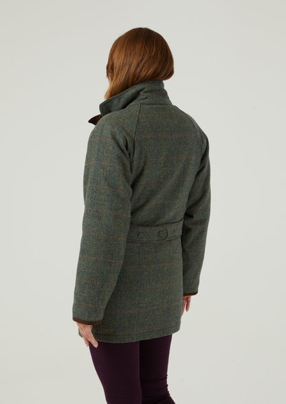 Combrook Ladies Tweed Shooting Coat In Spruce