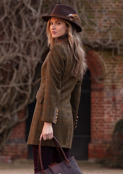 Combrook Ladies Mid-Thigh Coat In Hazel