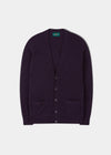 Cornwall Lambswool Cardigan in Elderberry - Classic Fit