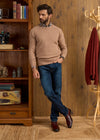 Dorset Men's Lambswool Jumper in Camel - Classic Fit