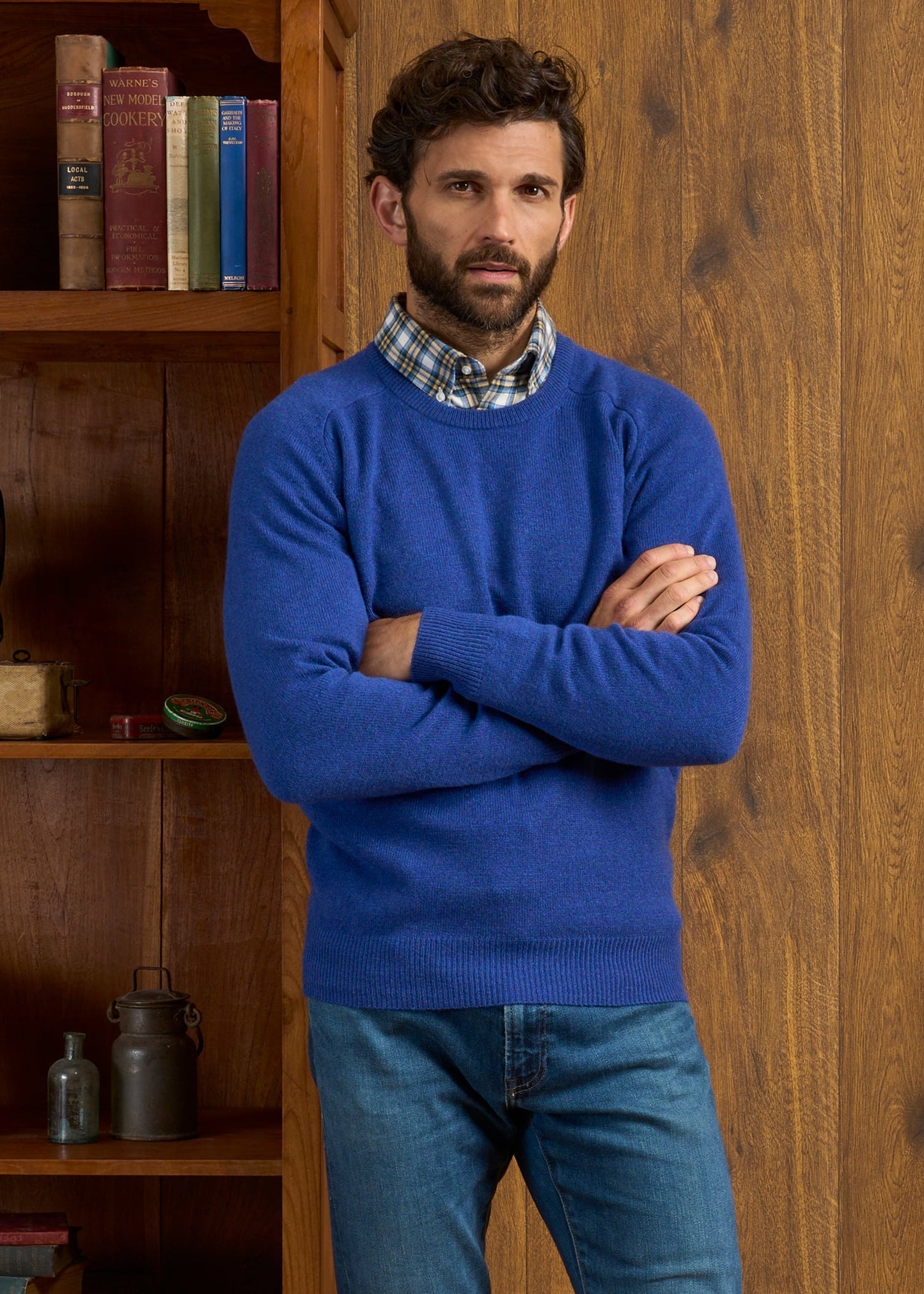 Dorset Men's Lambswool Jumper in Persian - Classic Fit