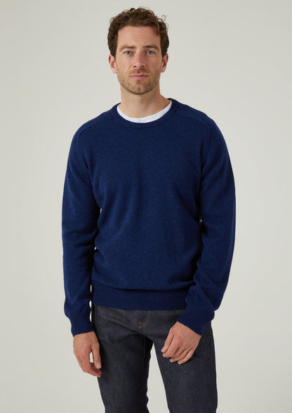 Dorset Men's Lambswool Jumper in Indigo - Classic Fit