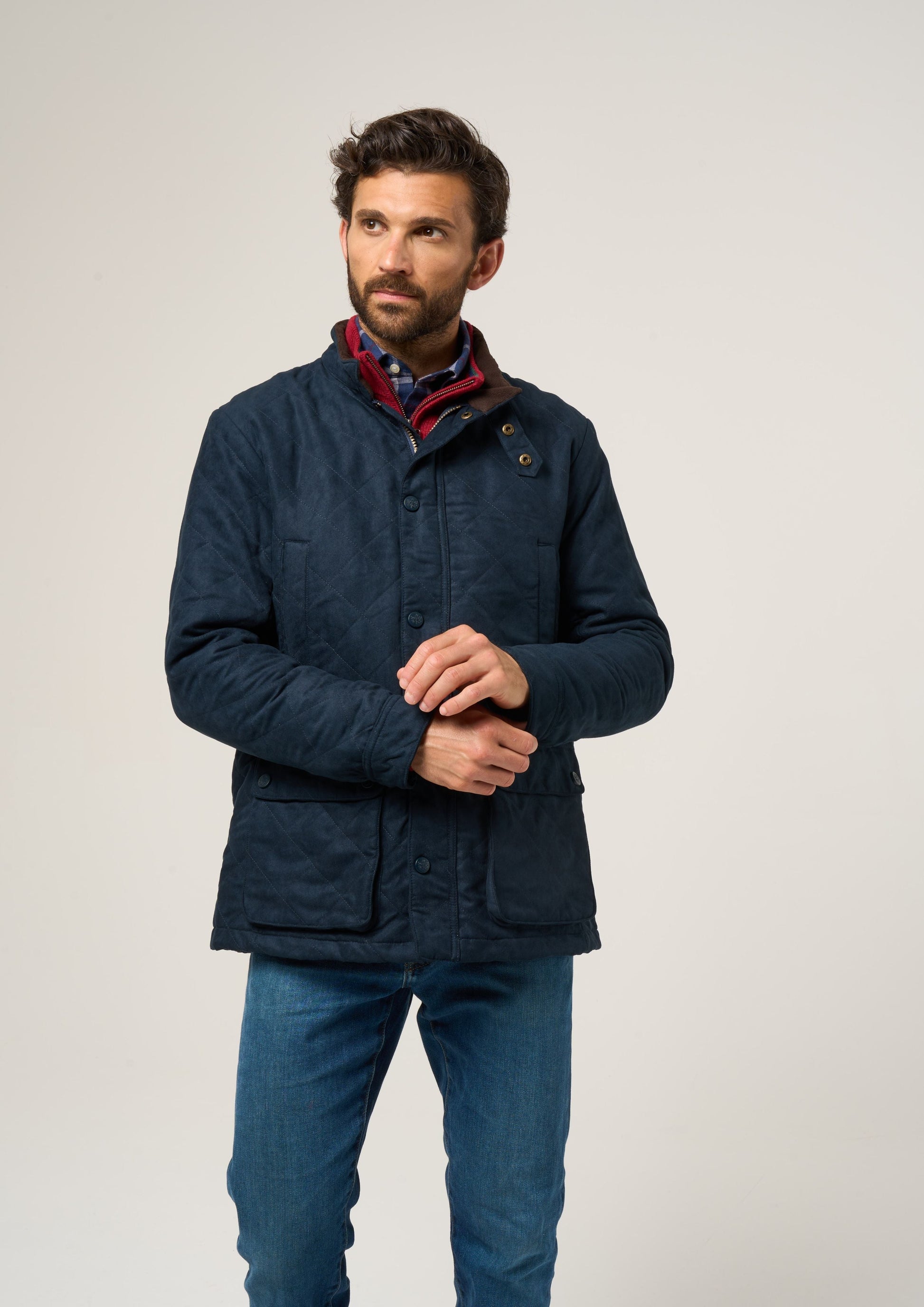 Felwell Men's Quilted Jacket In Dark Navy 