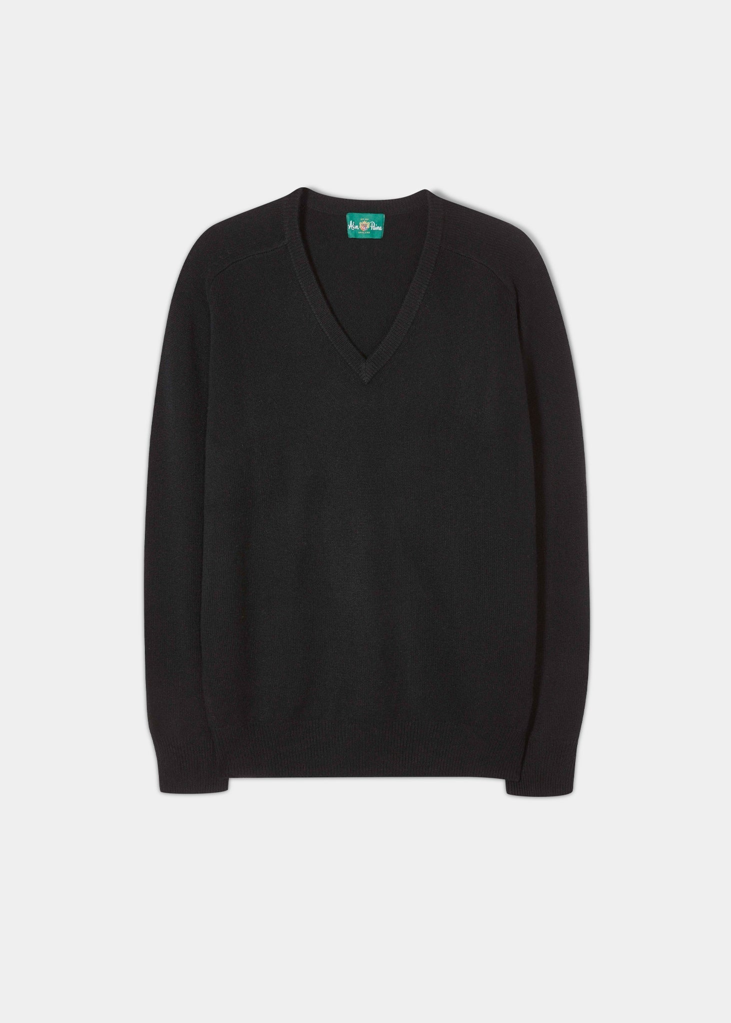 Hampshire Lambswool Saddle Shoulder Black Jumper