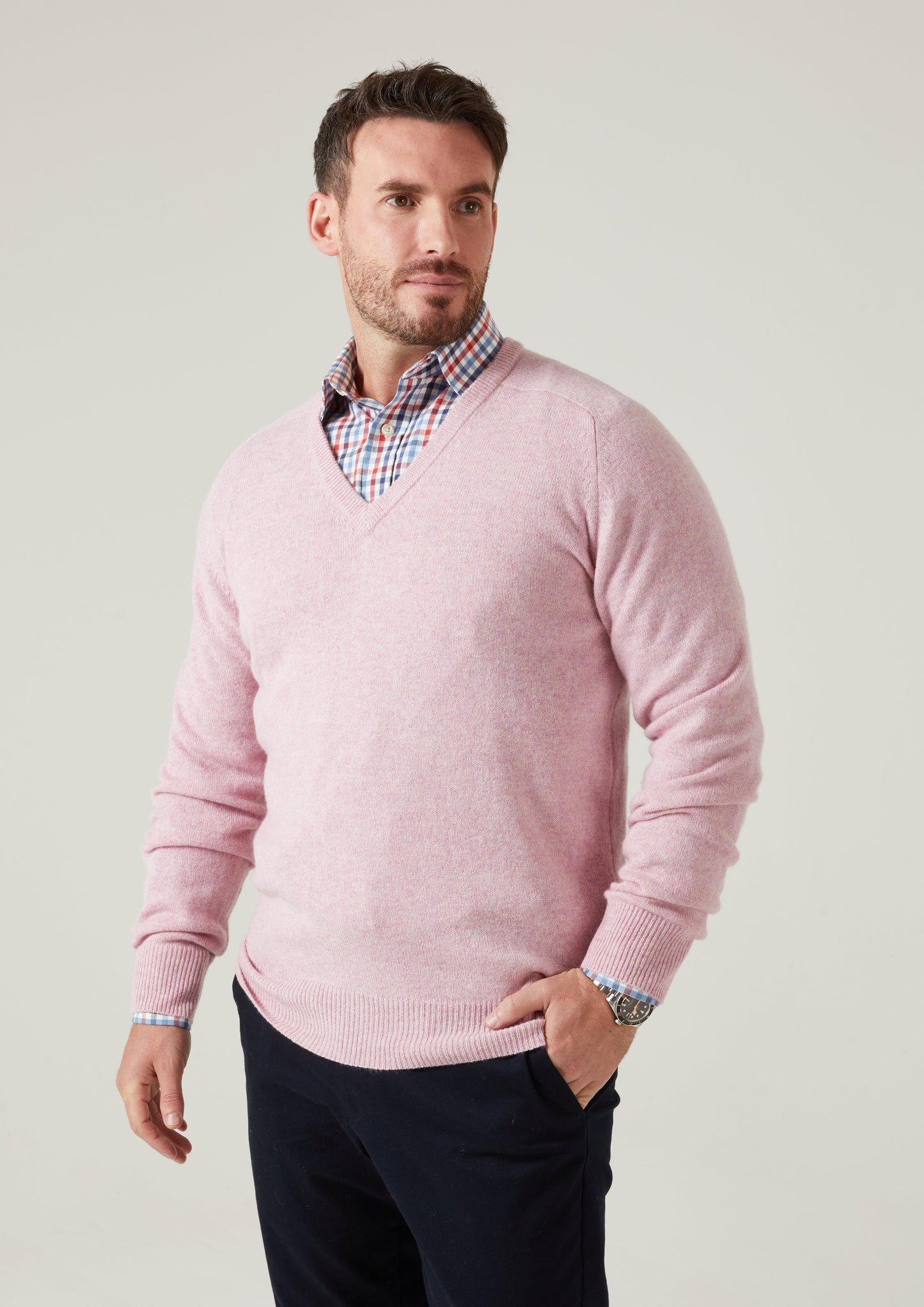 Hampshire Lambswool Jumper in Pink Haze