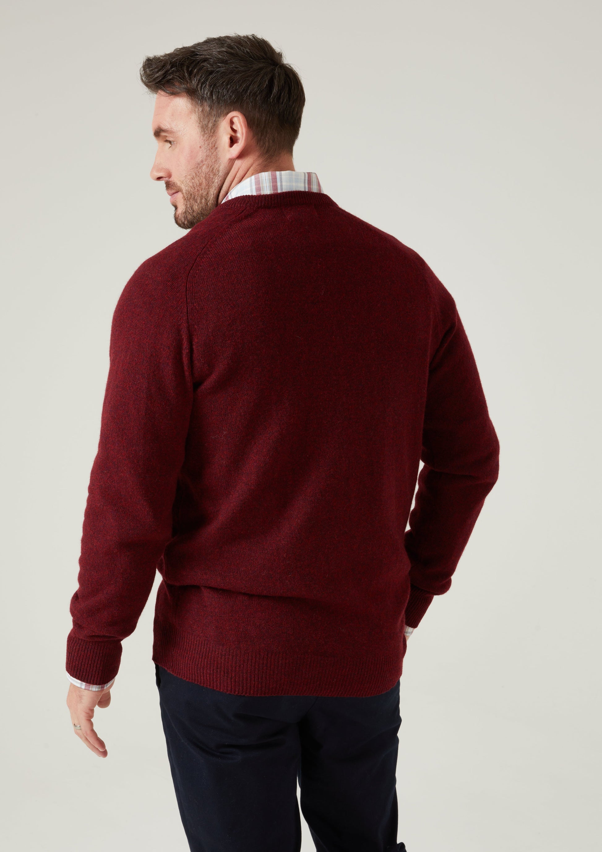 Hampshire Lambswool Jumper in Red Velvet