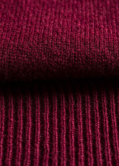 Hampshire Lambswool Saddle Shoulder Bordeaux Jumper