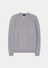 Kilsyth Men's Lambswool Jumper in Pearl Grey - Regular Fit