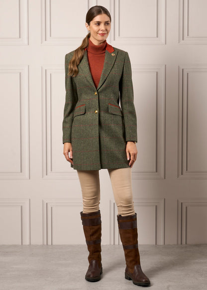 Combrook Ladies Mid-Thigh Coat In Heath 