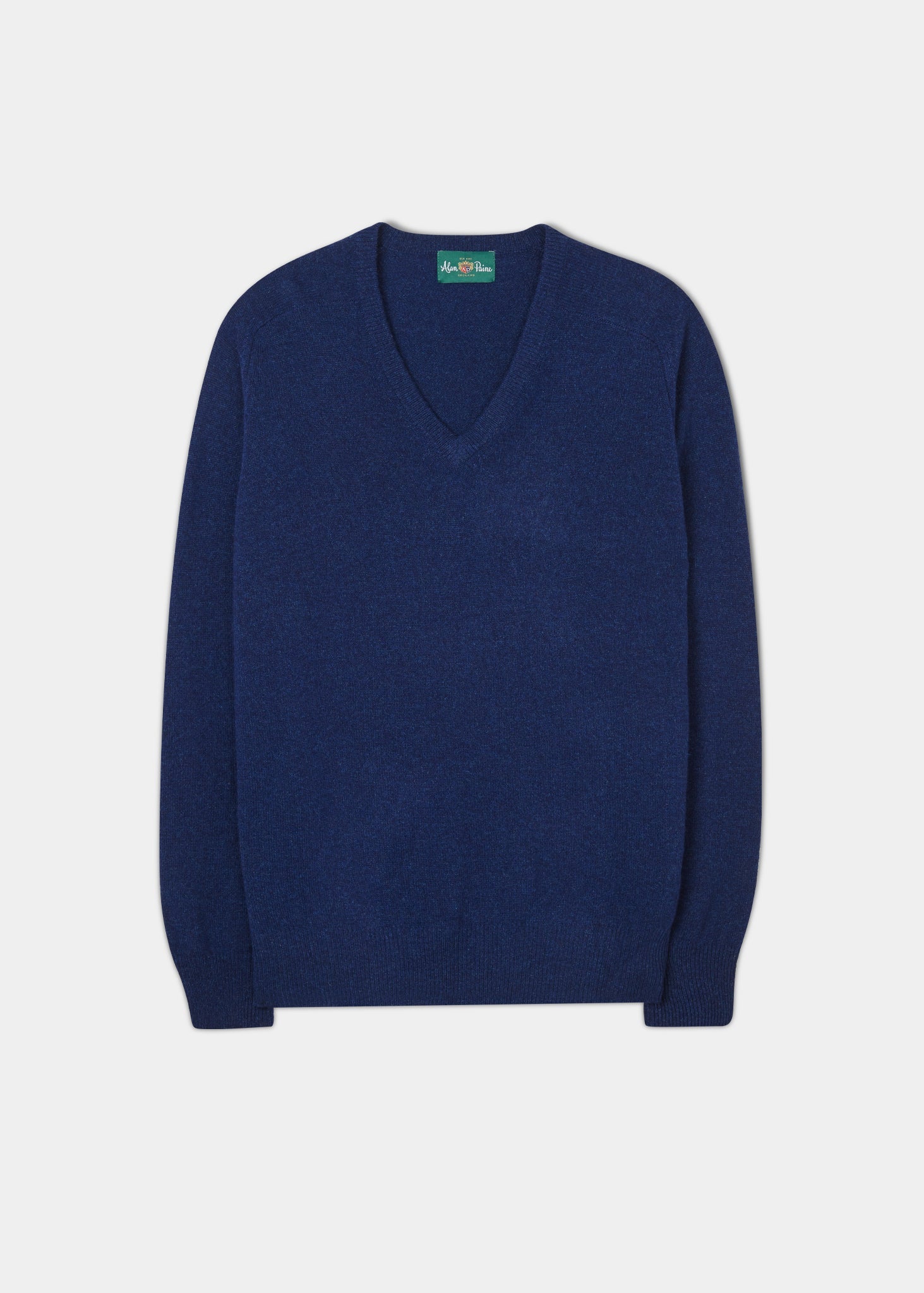 Lambswool Vee Neck Jumper in Pacific