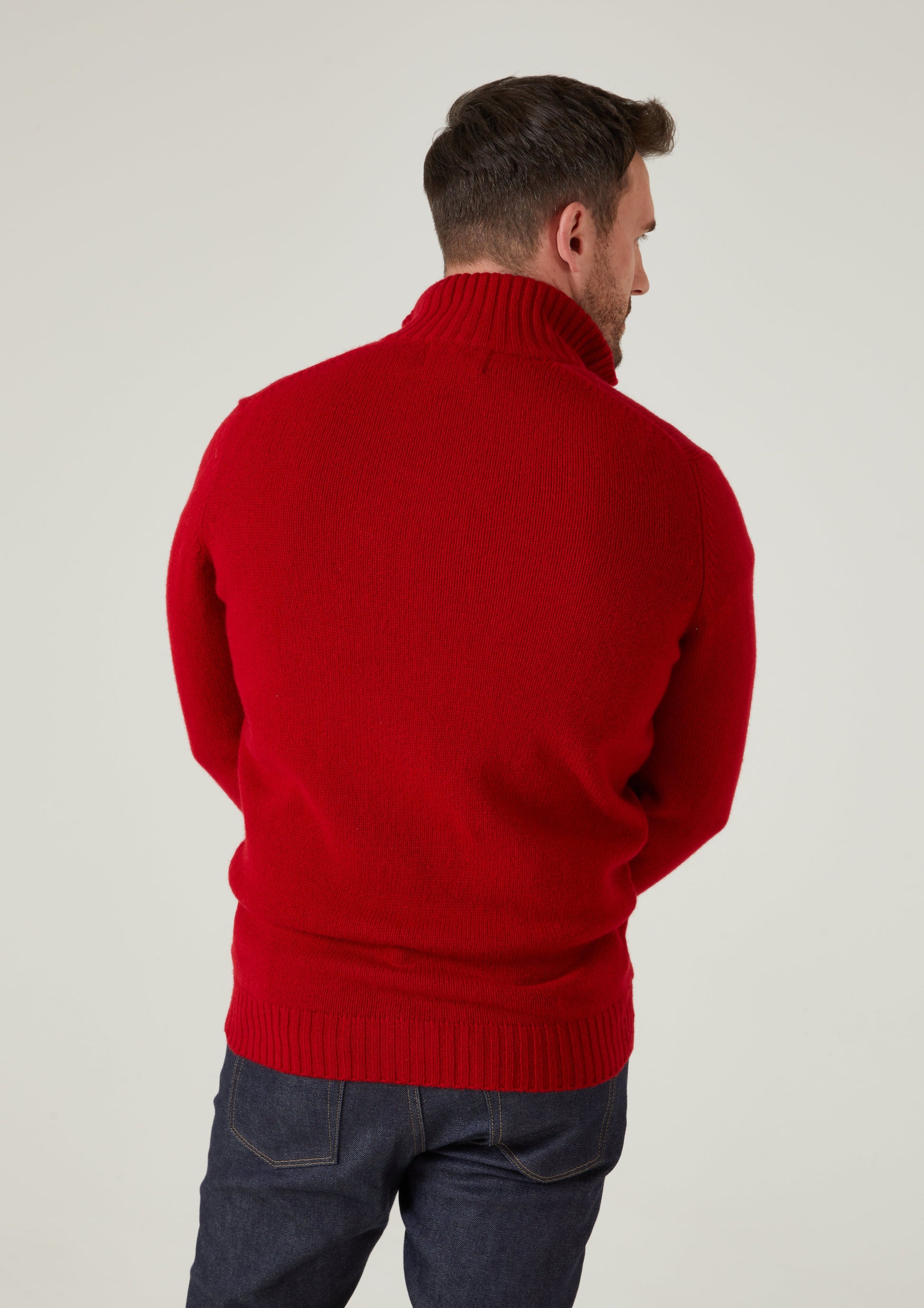 Landford Men's Lambswool Buttoned Jumper In Dubonnet 