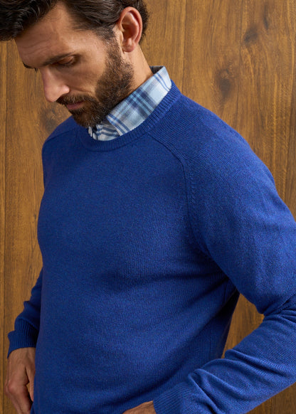 Lenzie Men's Lambswool Jumper In Persian