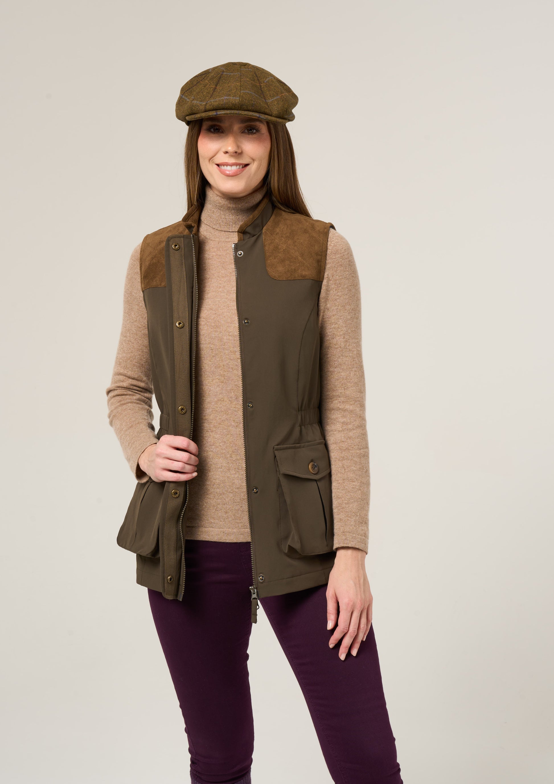 Lockwood Ladies Shooting Waistcoat In Olive