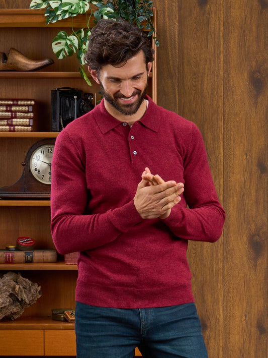 Long-Sleeve-Polo-Shirt-Red-1