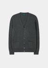 Men's Geelong Lambswool Cardigan in Dark Grey - Classic Fit