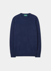 Men's Lambswool Crew Neck Jumper in Pacific - Classic Fit