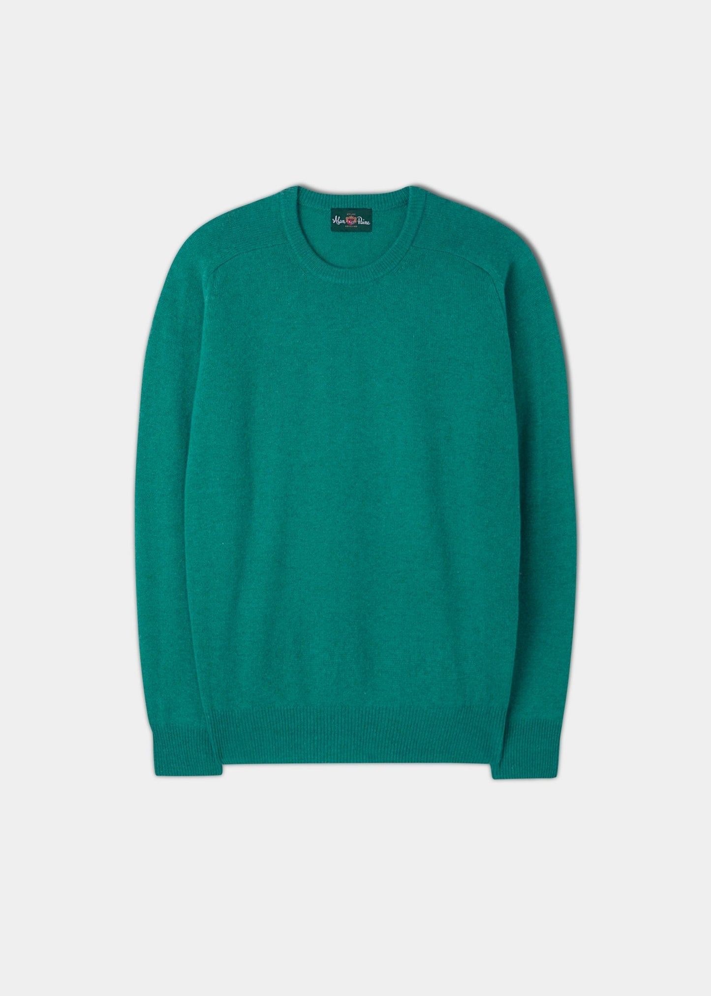 Men's Lambswool Crew Neck Jumper in Shamrock - Classic Fit