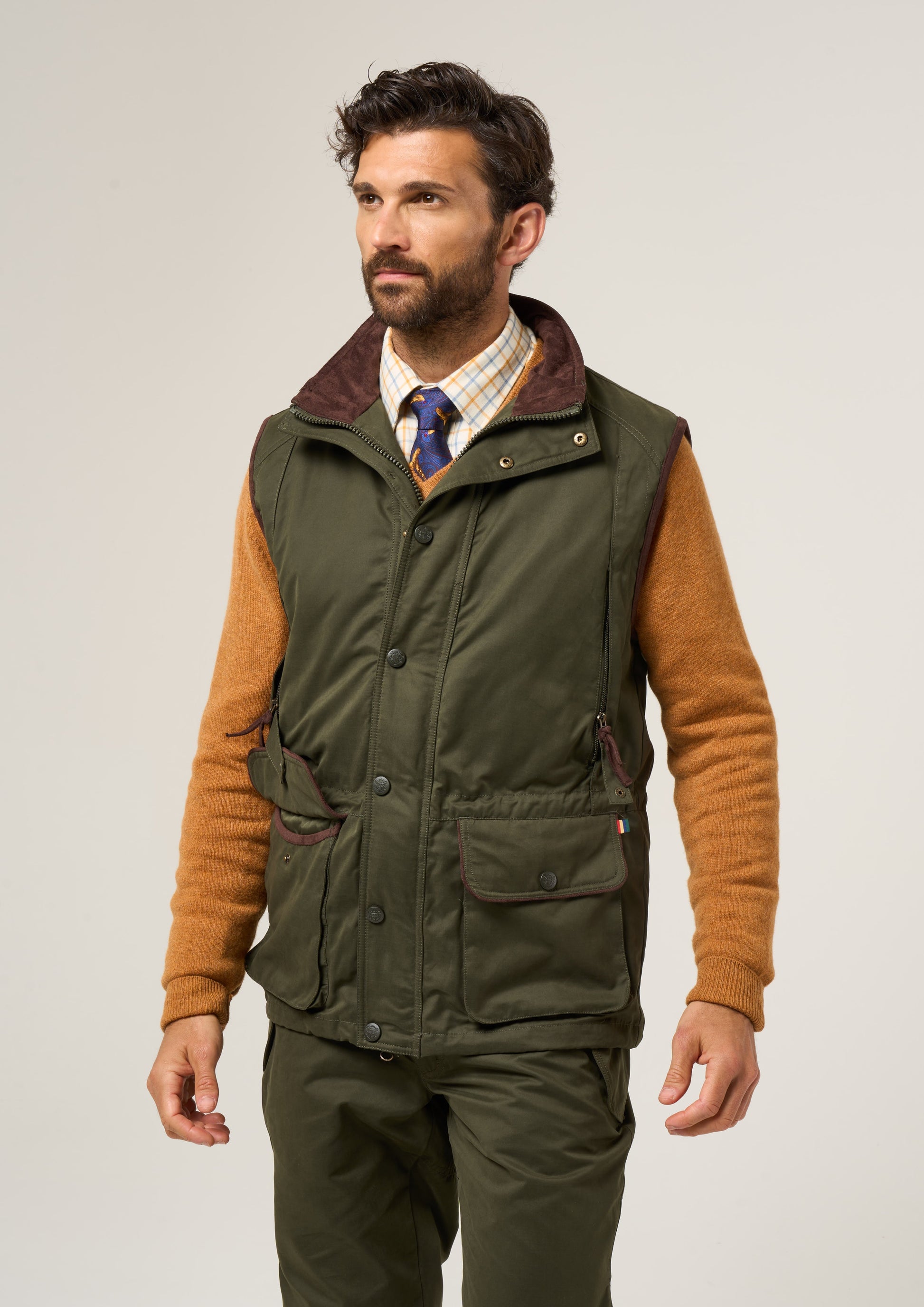 Milwood Men's Olive Waterproof Shooting Waistcoat