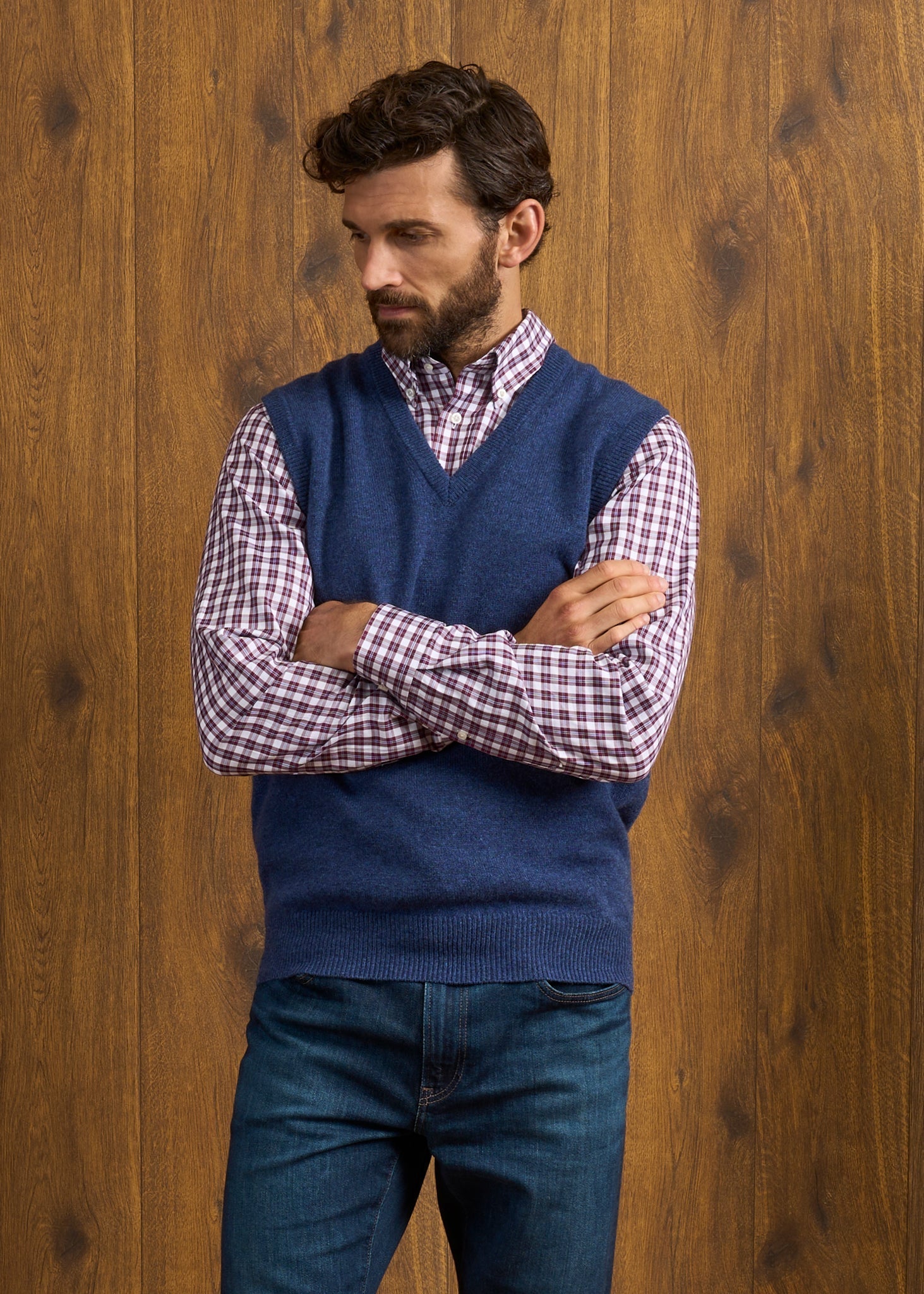 Norfolk Men's Lambswool Slipover in Rhapsody