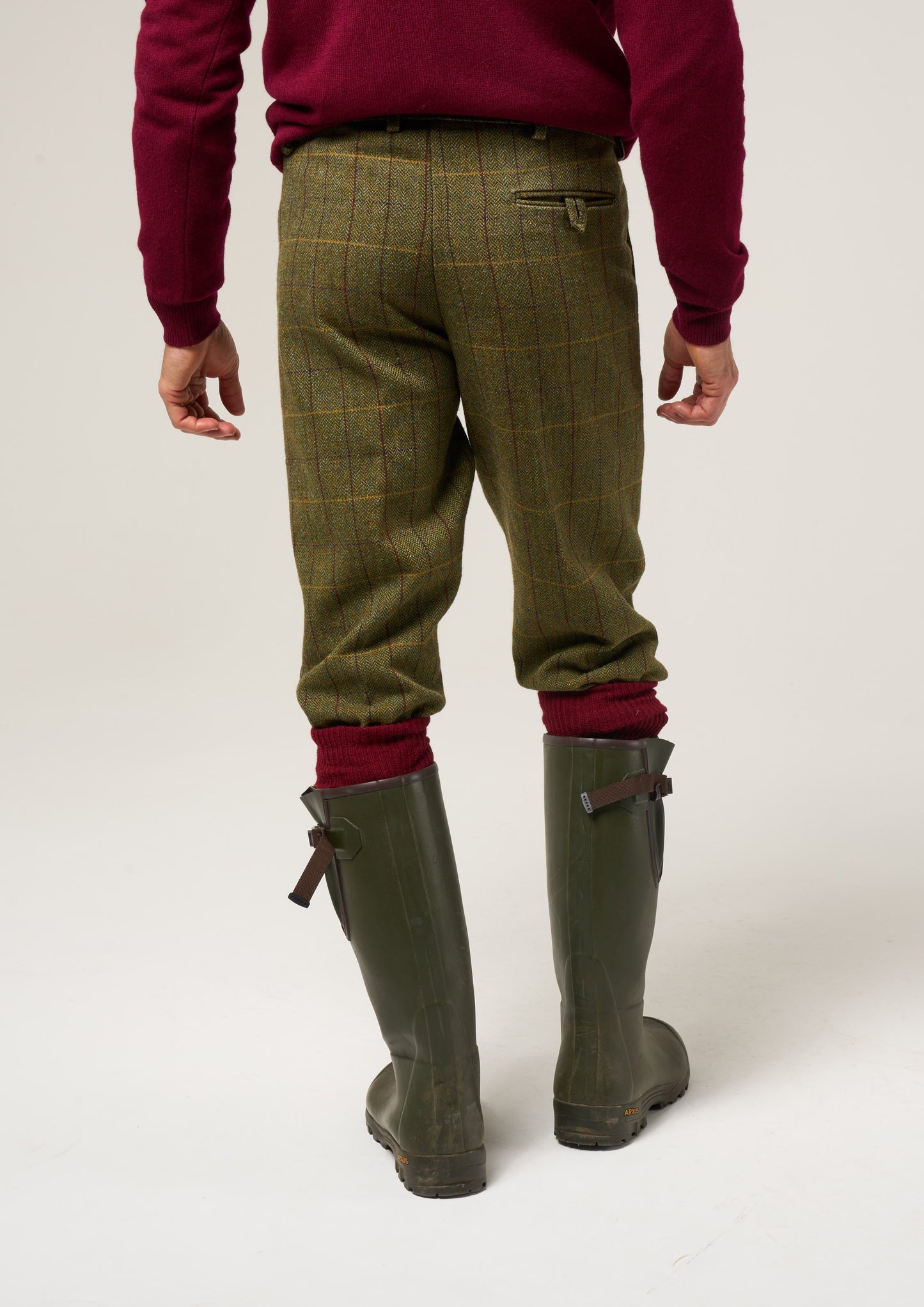 Rutland Men's Tweed Shooting Breeks In Green Ash