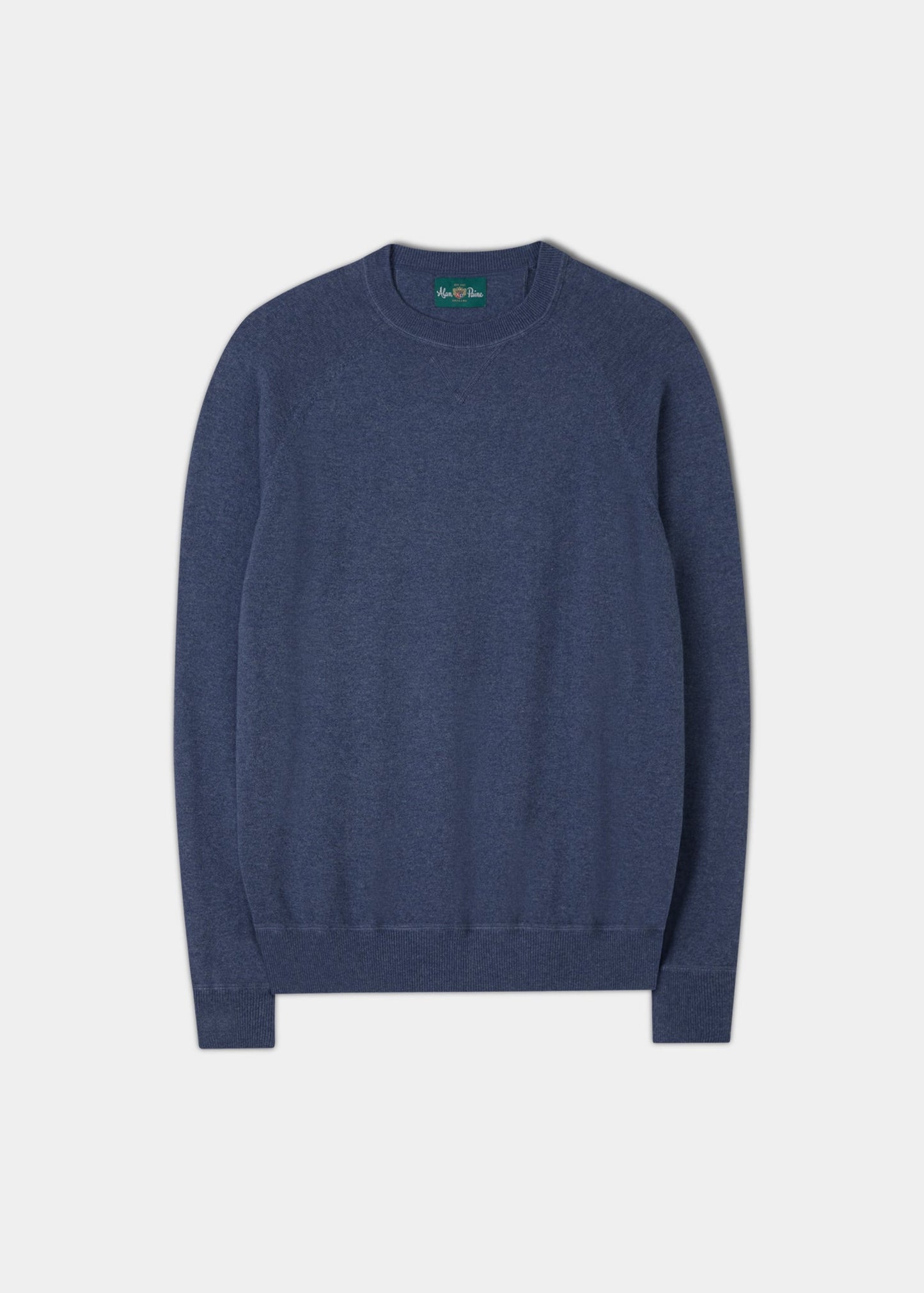 Saddington Cotton Merino Crew Neck Sweatshirt In Denim