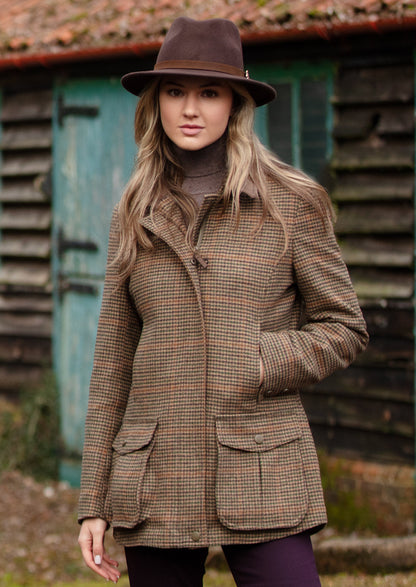 Surrey Ladies Tweed Coat In Sycamore