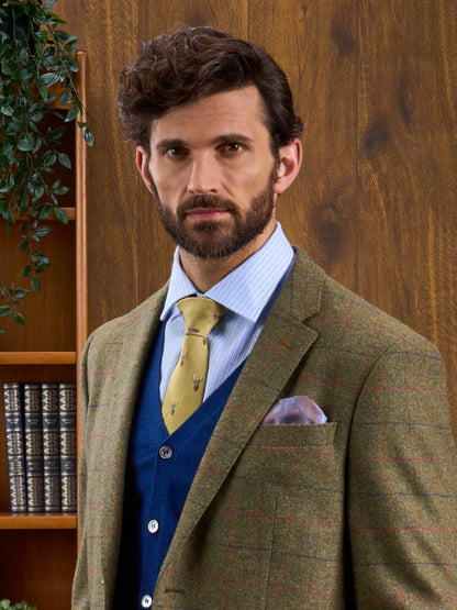 Surrey Tweed Lined Blazer In Meadow 