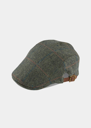 Combrook Unisex Tweed Country Cap In Spruce