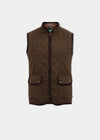 Fawston Men's Quilted Gilet In Brown - Regular Fit