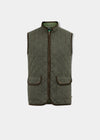 Fawston Men's Quilted Gilet In Olive - Regular Fit