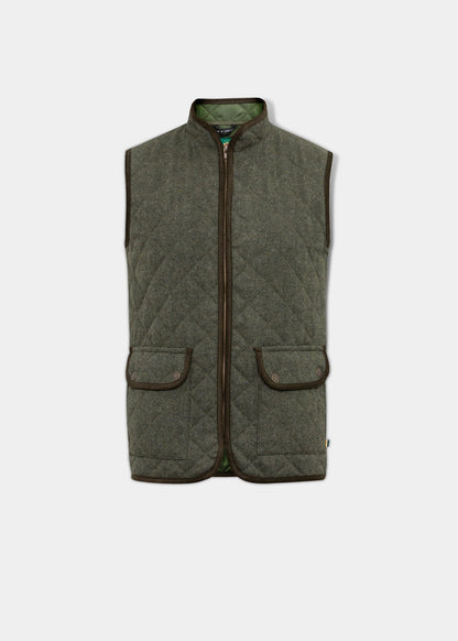 Fawston Men's Quilted Gilet In Olive - Regular Fit