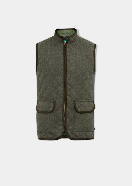 Fawston Men's Quilted Gilet In Olive - Regular Fit