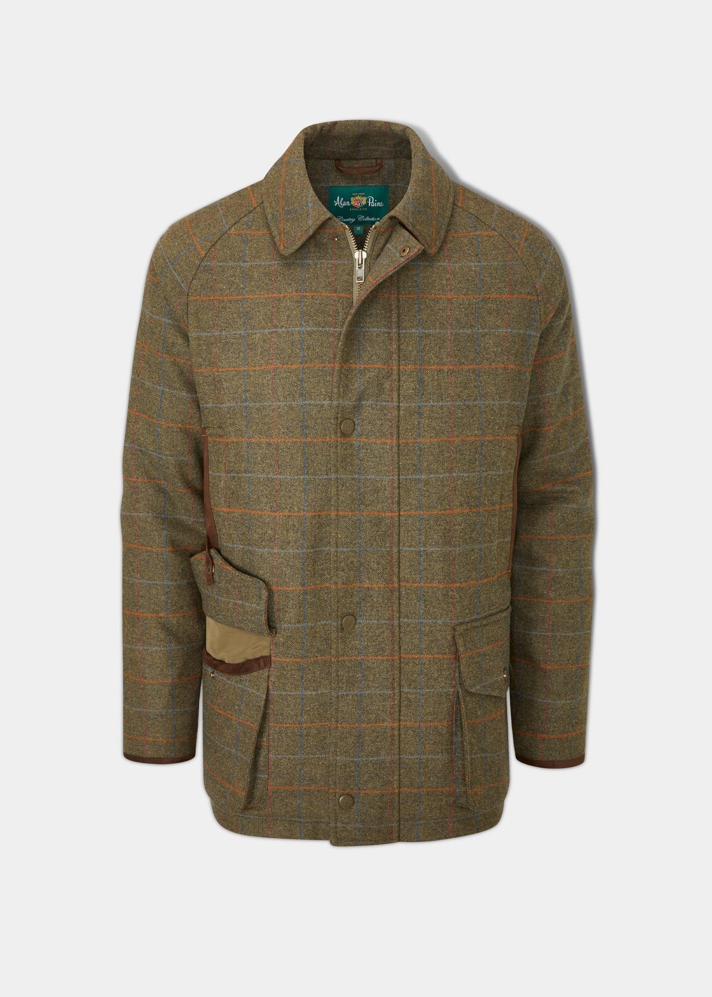 Surrey Waterproof Tweed Coat In Moss - Shooting Fit