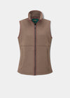 Aylsham Ladies Fleece Gilet In Brown Herringbone