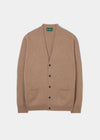 Men's Cornwall Lambswool Cardigan in Camel